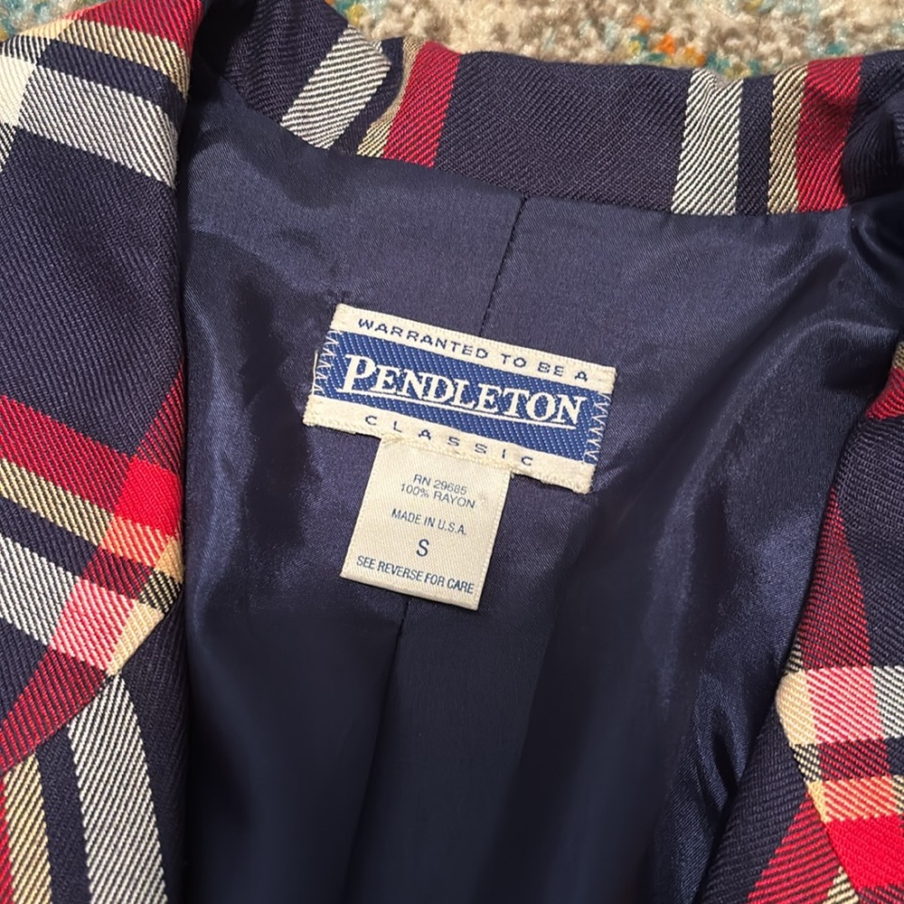 True Vintage Pendleton Plaid Single Breasted Blaz… - image 3